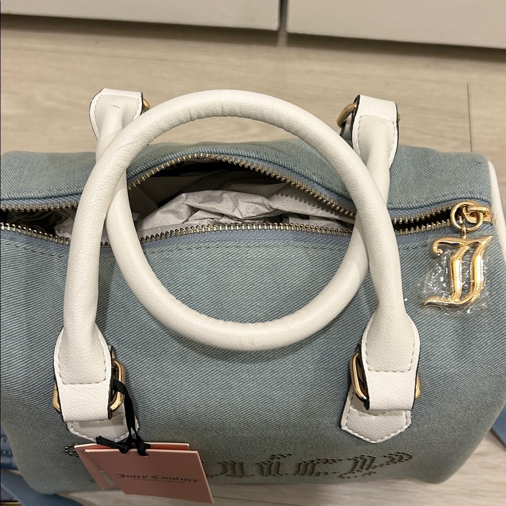 Juicy Couture Light Blue and White Studded Satchel - Picture 8 of 13
